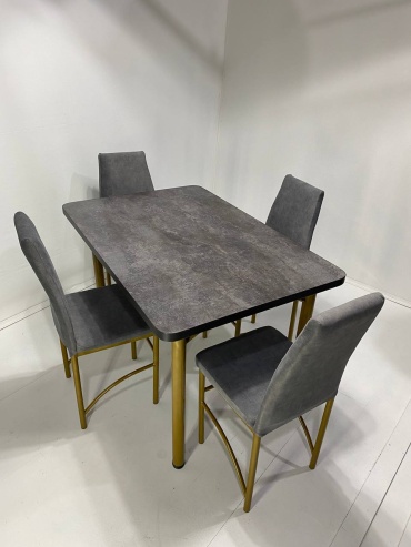 Комплект MEBEL STYLE GROUP 283535577, стол 120х80 см + 4 стула, серый