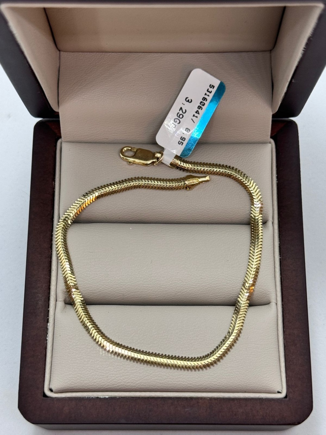 ZERE 929722561 длина 18 см, вес 3.29 г золото, плетение снейк