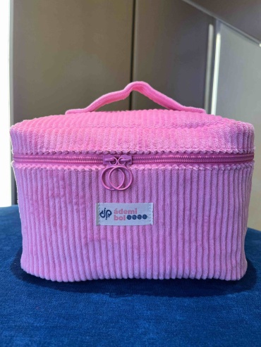Косметичка вельвет розовый 10X22 см