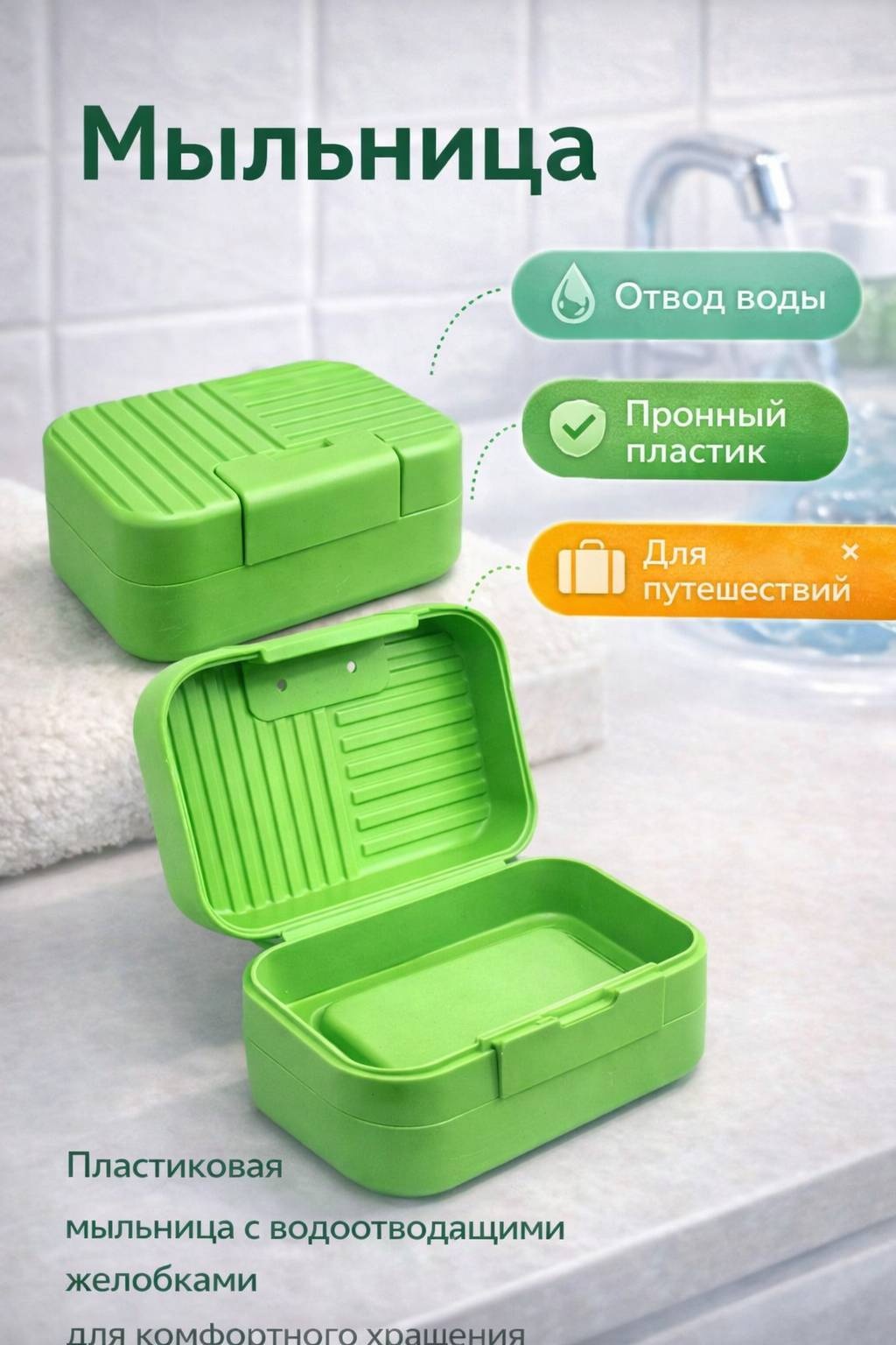 Мыльница Для мыла 1 шт, пластик