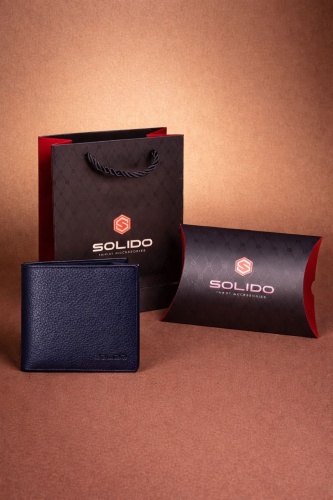 Кошелек Solido натуральная кожа синий