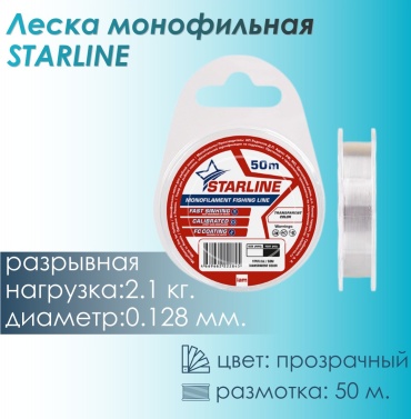 Леска IAM монофильная SLt050-0128 0.128 мм прозрачный