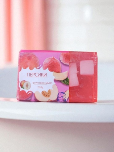 Кусковое мыло глицериновое Персики 1 шт