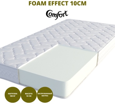 Детский матрас Comfort Foam effect d 132 125x150x10 см, беспружинный, жаккард, вискоза