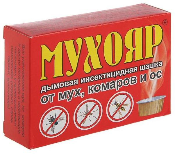 Шашка Мухояр Дымовая инсектицидная шашка от мух, комаров и ос 50 г