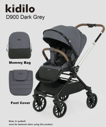 Коляска прогулочная Kidilo Kidilo d900, черный, синий, серый, коричневый, бежевый, хаки, серебристый