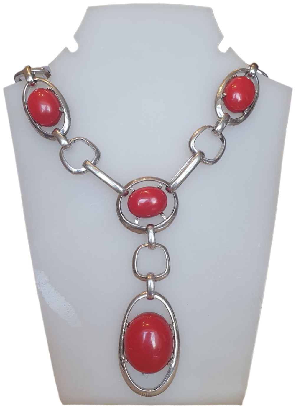 Колье длина 40 см ювелирный сплав, коралл