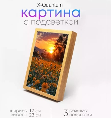 Quantum декоративный светильник настенный Интерьерный Komorebi Dreams 3D LED, теплый белый, холодный белый, синий