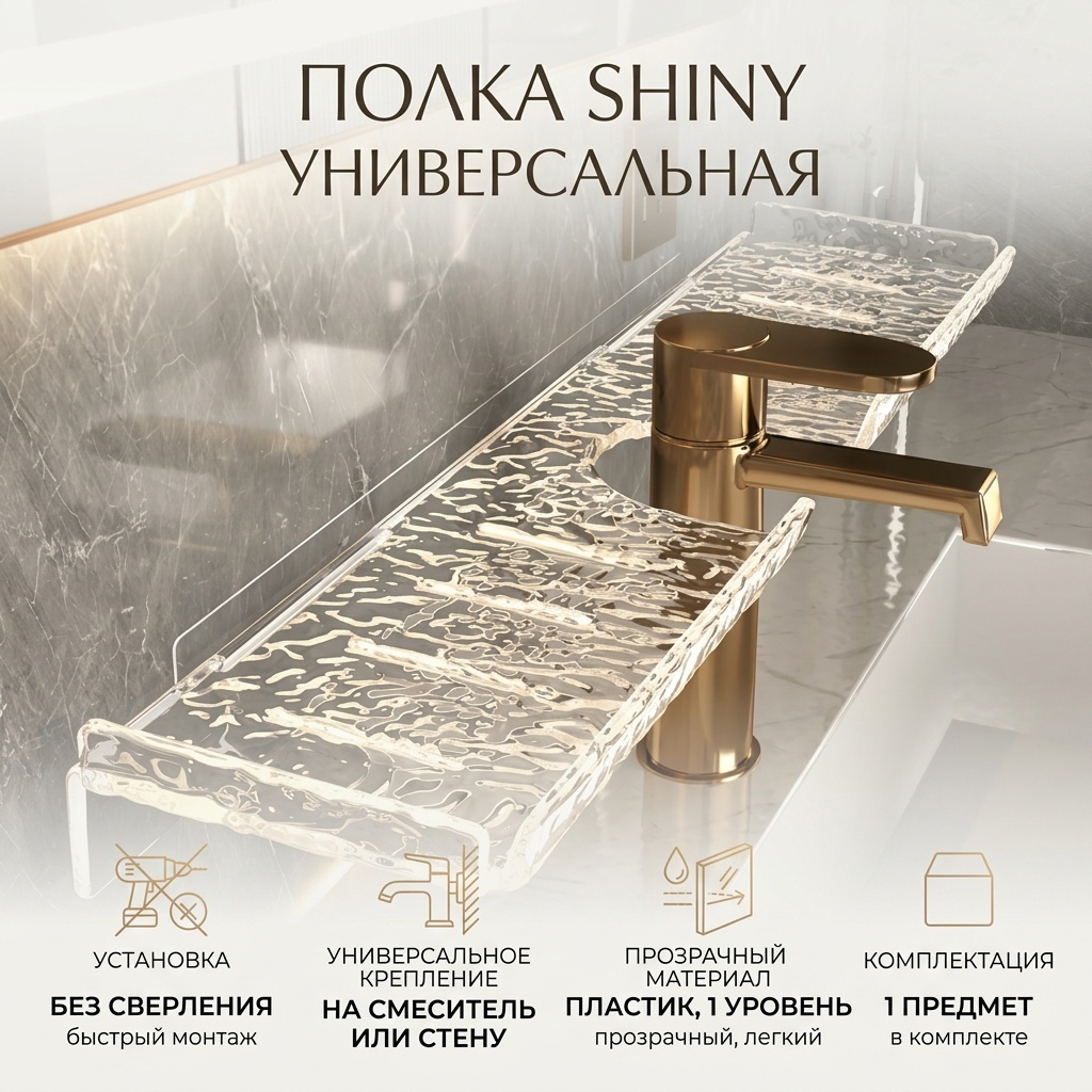 Полка SHINY 1 шт, пластик
