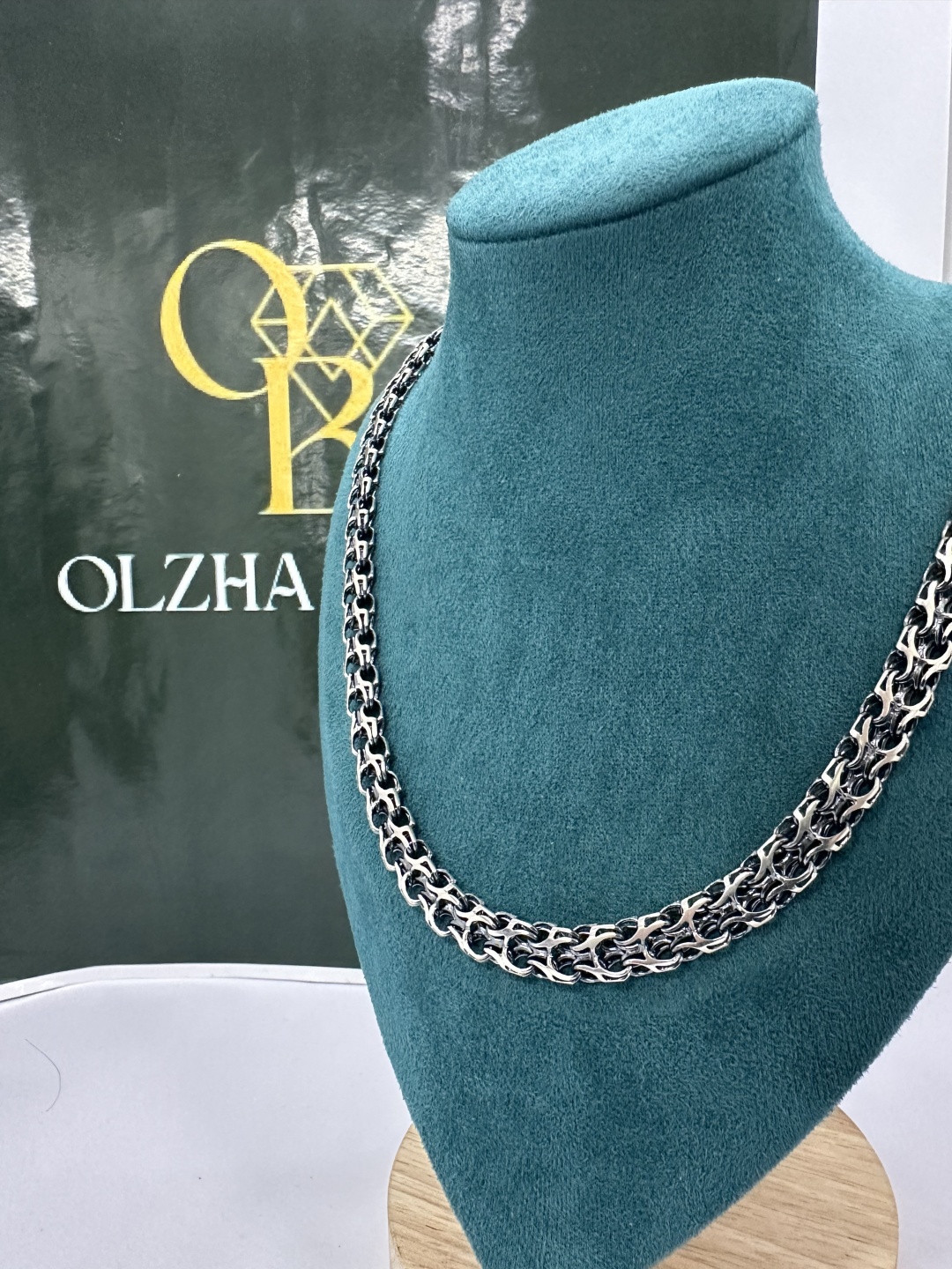 OLZHA BRAND R1 длина 60 см, вес 47 г серебро, плетение рамзес