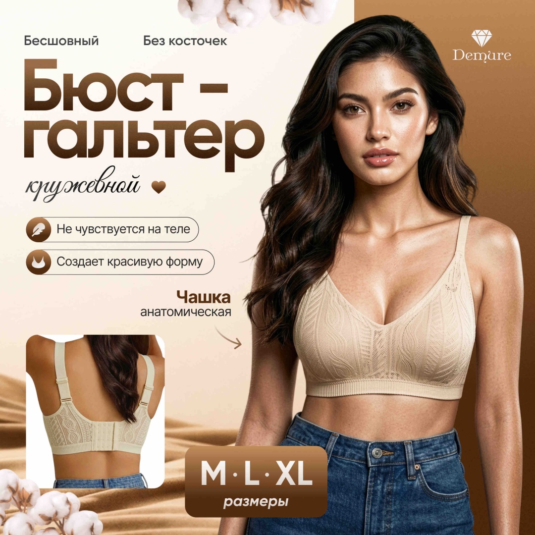 Бюстгальтер мягкая чашка Demure бежевый, шампань