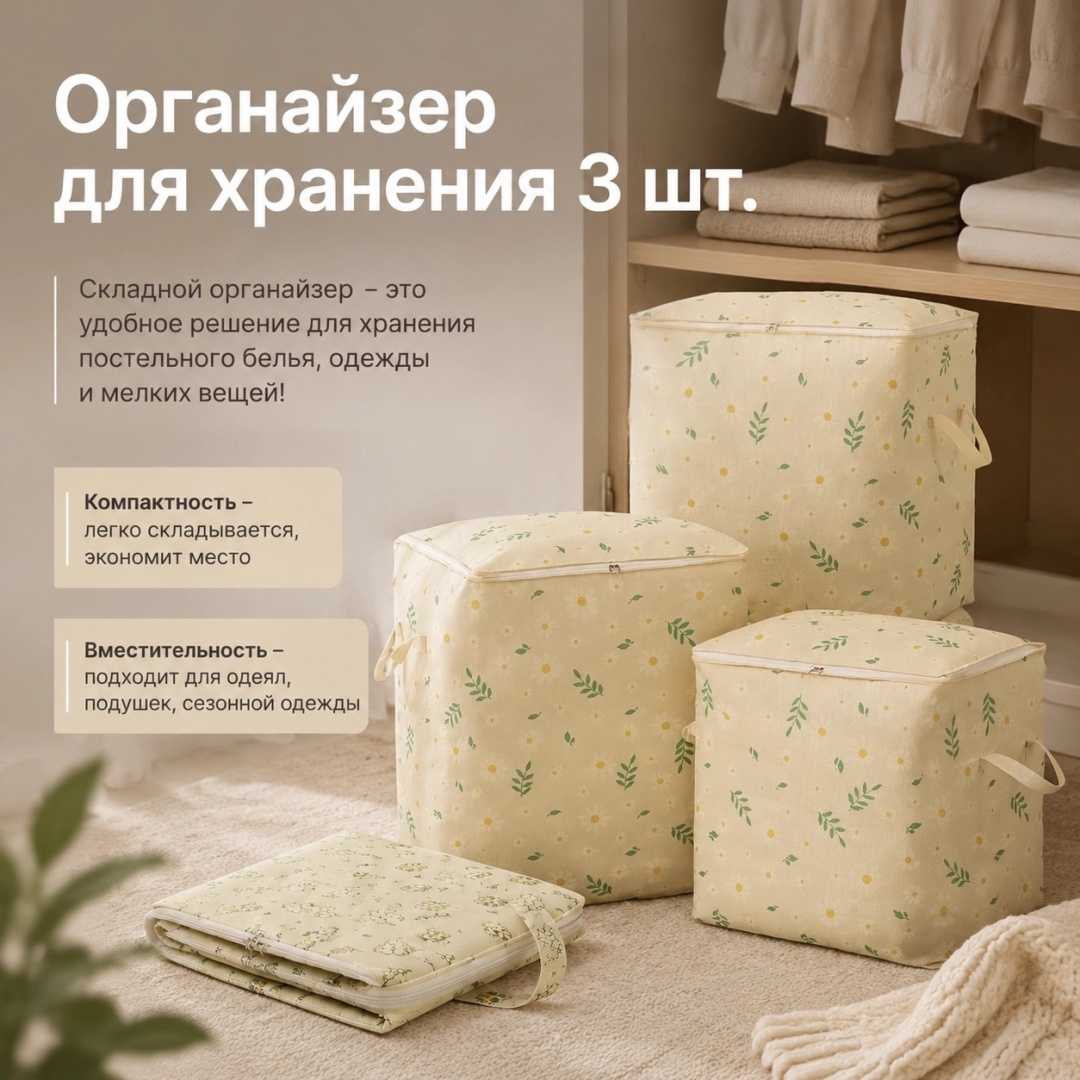 Мешок универсальный бежевый, 3 шт