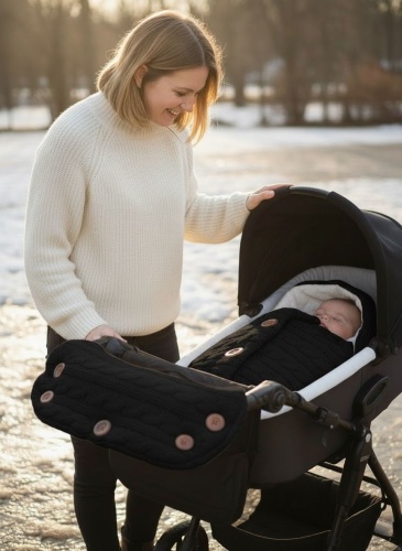 Конверт для коляски, для санок Babycare черный