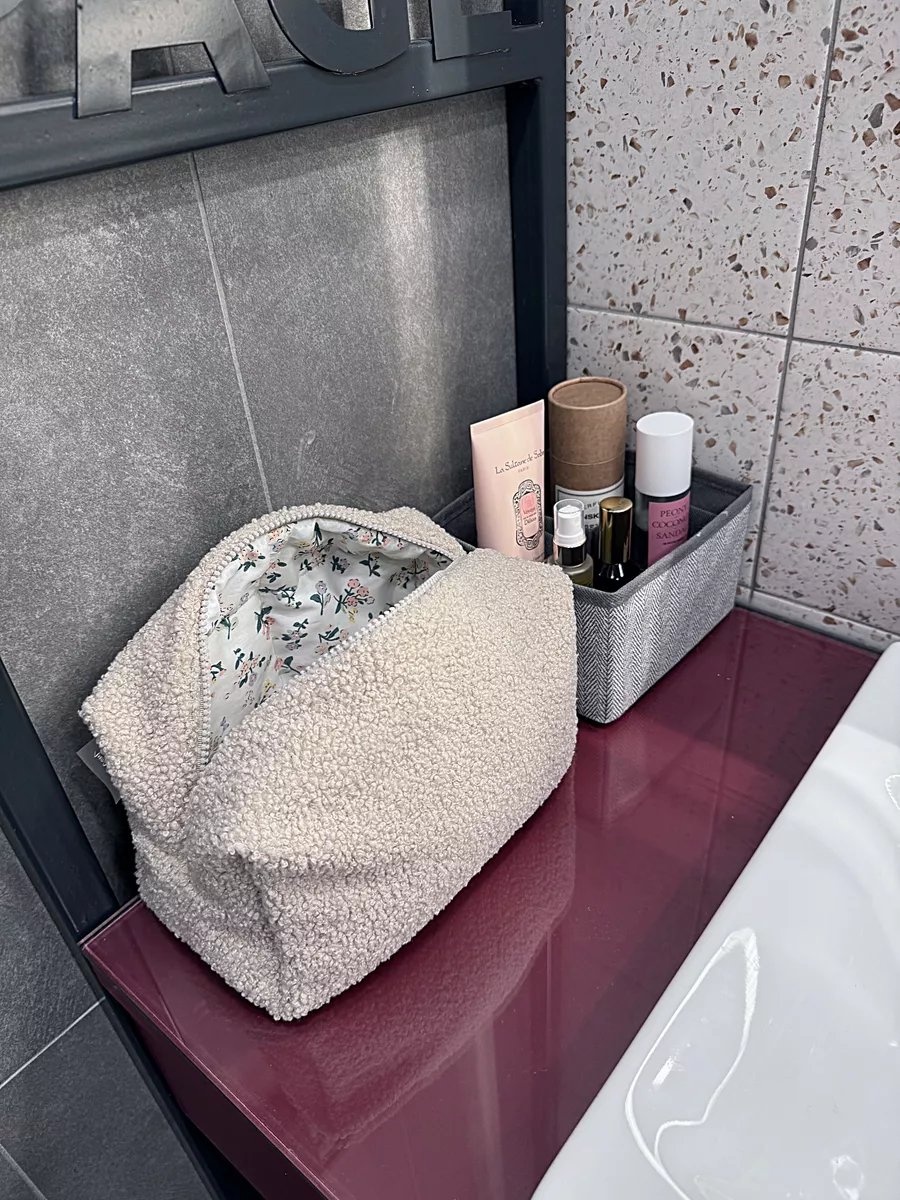 Косметичка полиэстер бежевый 15X25 см