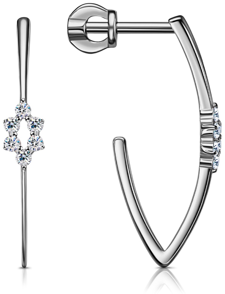Серьги Lucente Silver EAR-LU-925-804822 вес 1.35 г серебро, фианит