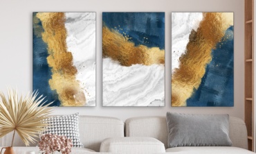 Room Art KZ модульная картина Абстрактная живопись с золотой поталью 200x100 см