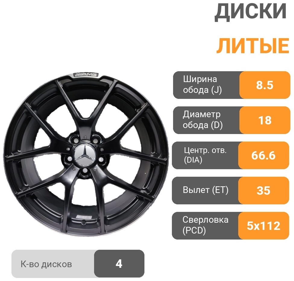 TT RS321 8.5x18/5x112 D66.6 ET35 4 диска черный