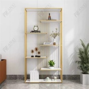 Стеллаж напольный 30242545_009861925, 80x30x180 см, белый, золотой