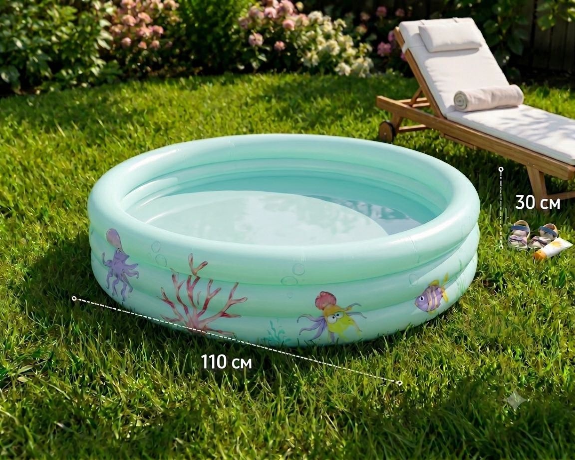 Бассейн надувной Swimming pool, 110x80x30 см