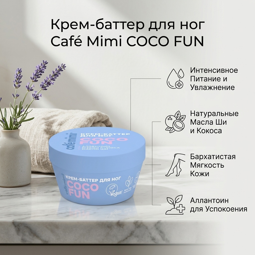 Cafe Mimi Colours "COCO FUN" 4650017010415 крем-баттер для ног 50 мл
