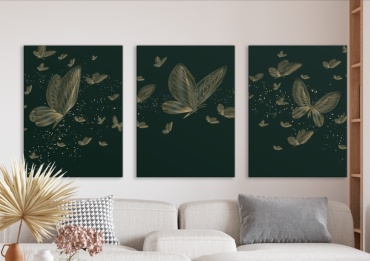 Room Art KZ модульная картина Бабочка и мотылек 200x100 см