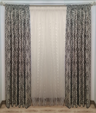Портьеры Renaissance 250x270 см 2 шт, блэкаут, серый, коричневый