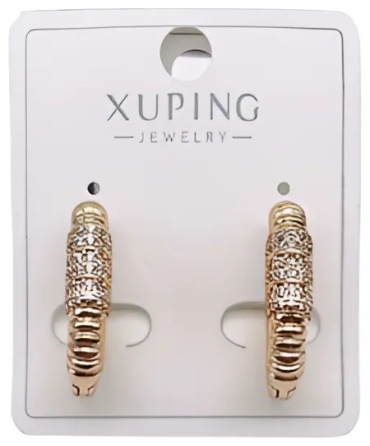 Серьги Xuping Jewelry бижутерный сплав, медицинское золото, кристалл