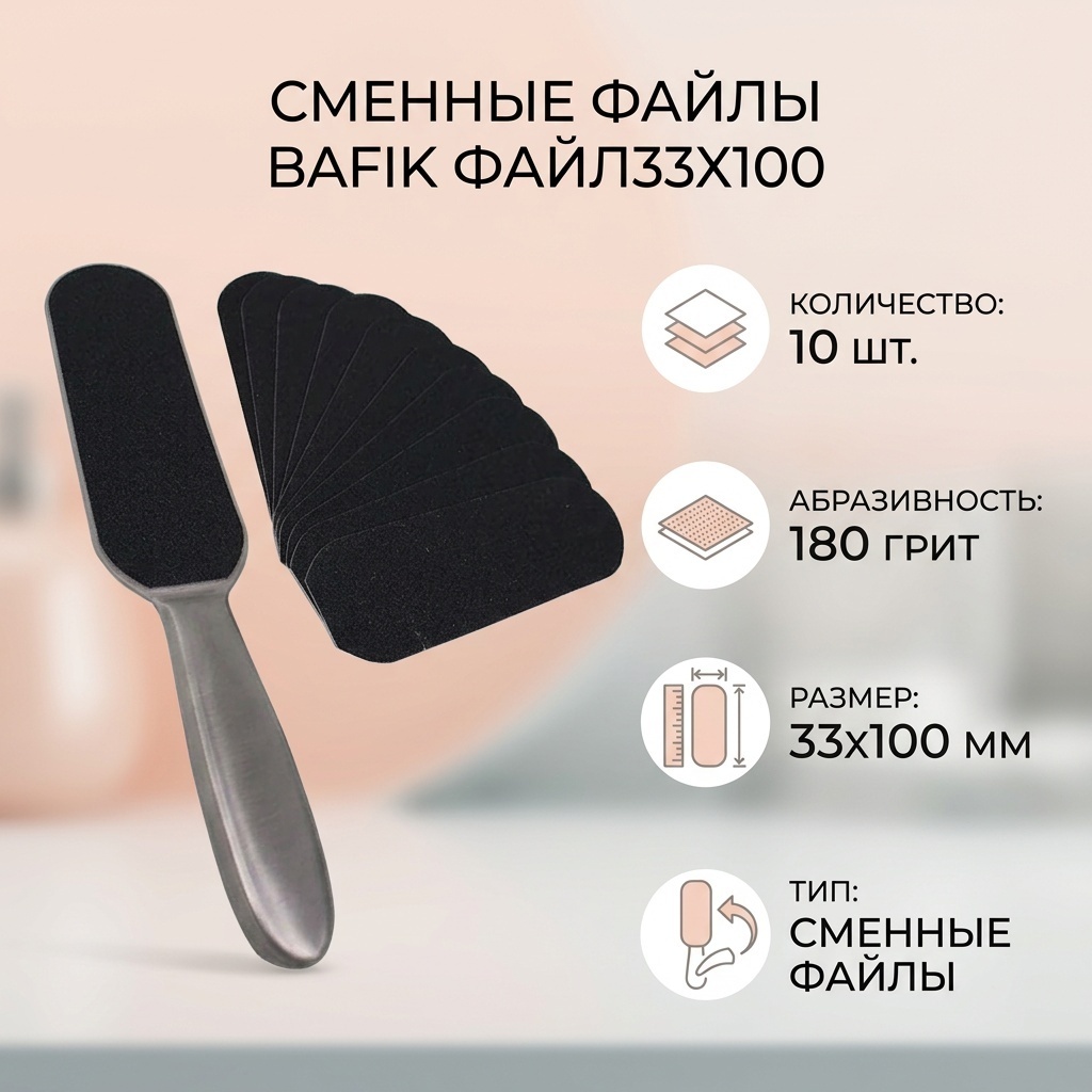Bafik сменные файлы для для терки педикюрной 20шт 180грит