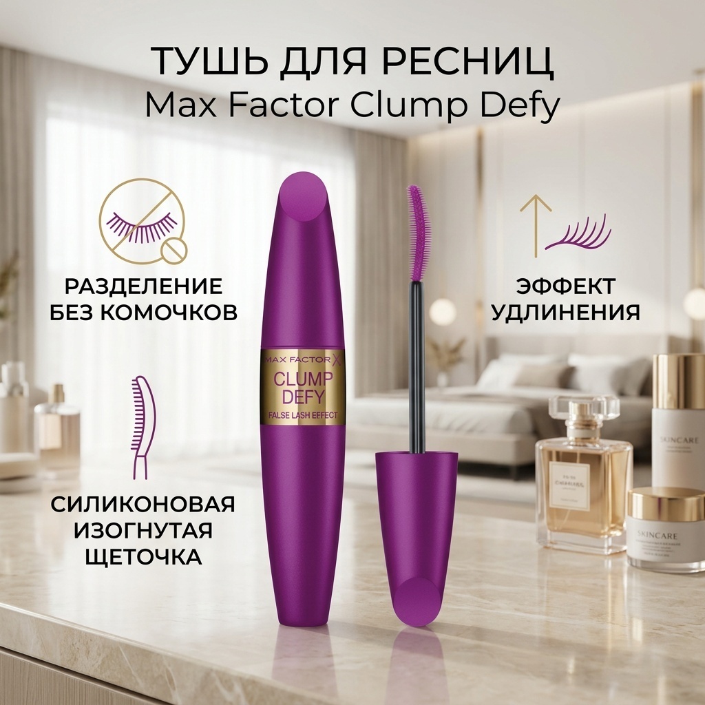 Тушь для ресниц Max Factor False Lash Effect Clump defy удлиняющая черный