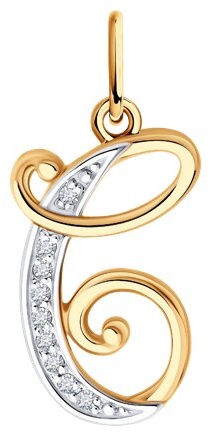 Подвеска Diamant 51-130-02885-1 вес 0.85 г золото, фианит