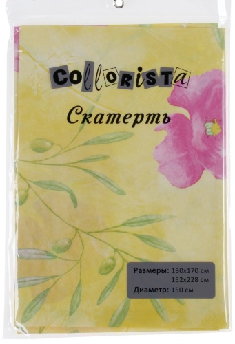 Скатерть Collorista 170x130 см, ПВХ, полиэстер, 1 шт