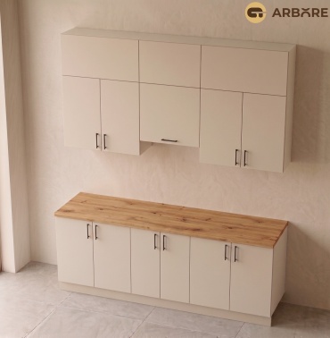 Кухонный гарнитур ARBORE , 220x257х60 см, ЛДСП, бежевый