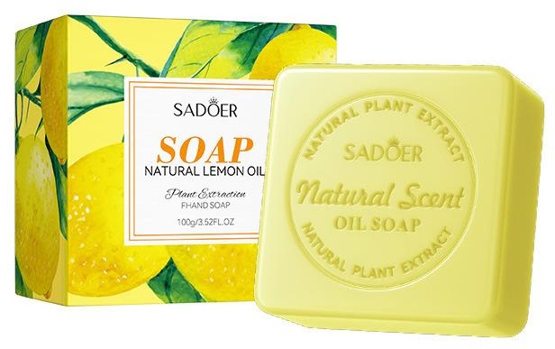 Кусковое мыло глицериновое SADOER Natural Lemon Essential Oil Soap 1 шт