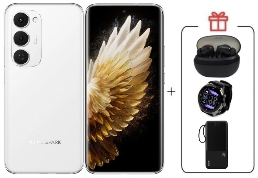 Смартфон TECNO SPARK 40 Pro+ 8 ГБ/256 ГБ белый + подарок
