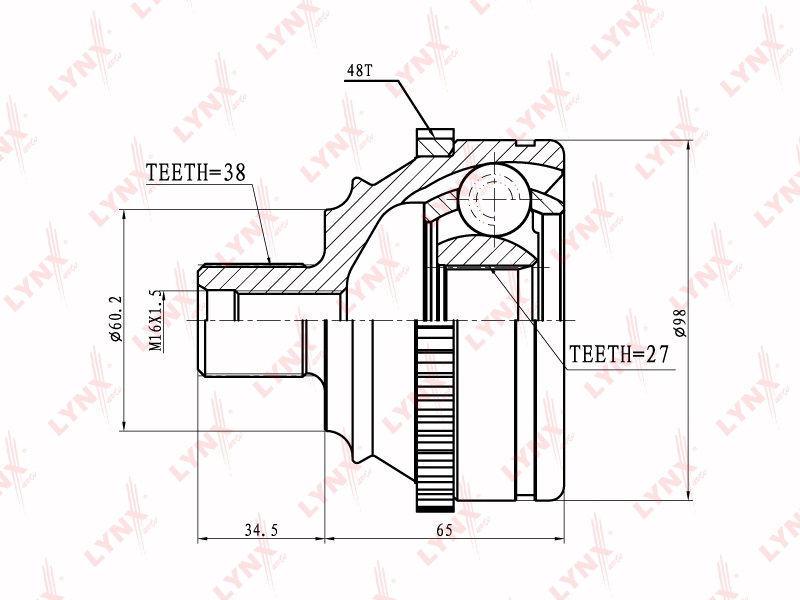 LYNXauto шрус CO8005A