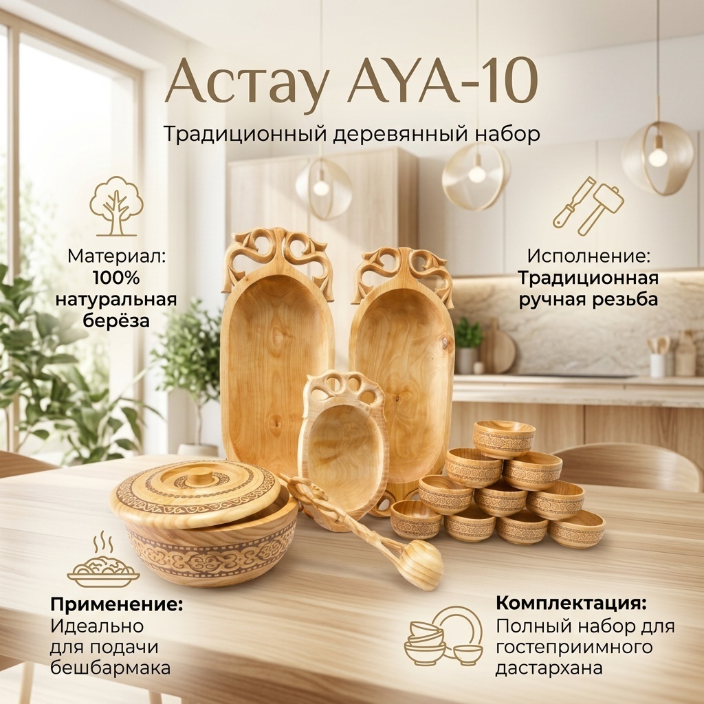 Астау AYA-10 65х30 см, дерево, 16 шт