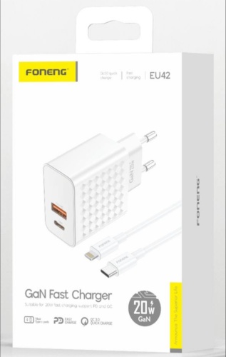 FONENG EU42 Lightning, USB Type-C белый