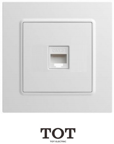 TOT Electric встраиваемая ЕB-40, компьютерный (RJ45) цвет белый