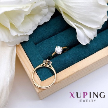 Кольцо Xuping Jewelry 014917442 размер регулируемый титан, без вставок, золотистый
