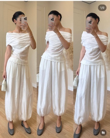Костюм повседневный LUX MODA белый, лазурный