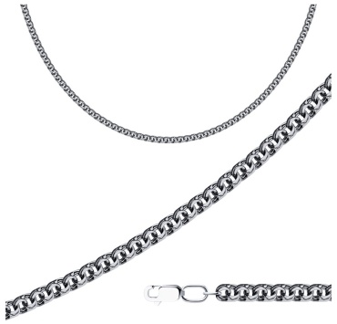 Diamant 90262 длина 55 см, вес 15.59 г серебро, плетение бисмарк