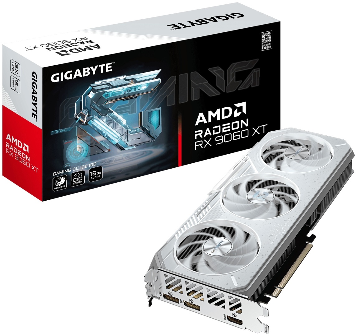 Видеокарта GIGABYTE Radeon RX 9060 XT GAMING OC ICE 16 Гб