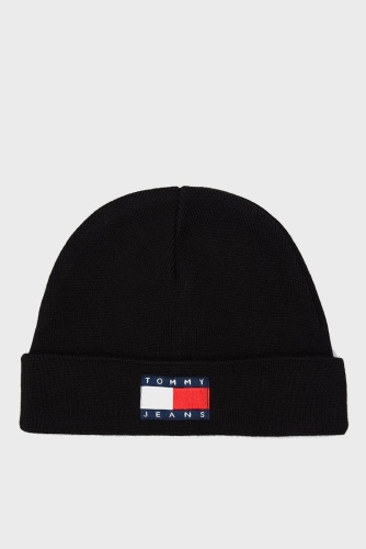 Шапка-бини Tommy Hilfiger размер универсальный, черный