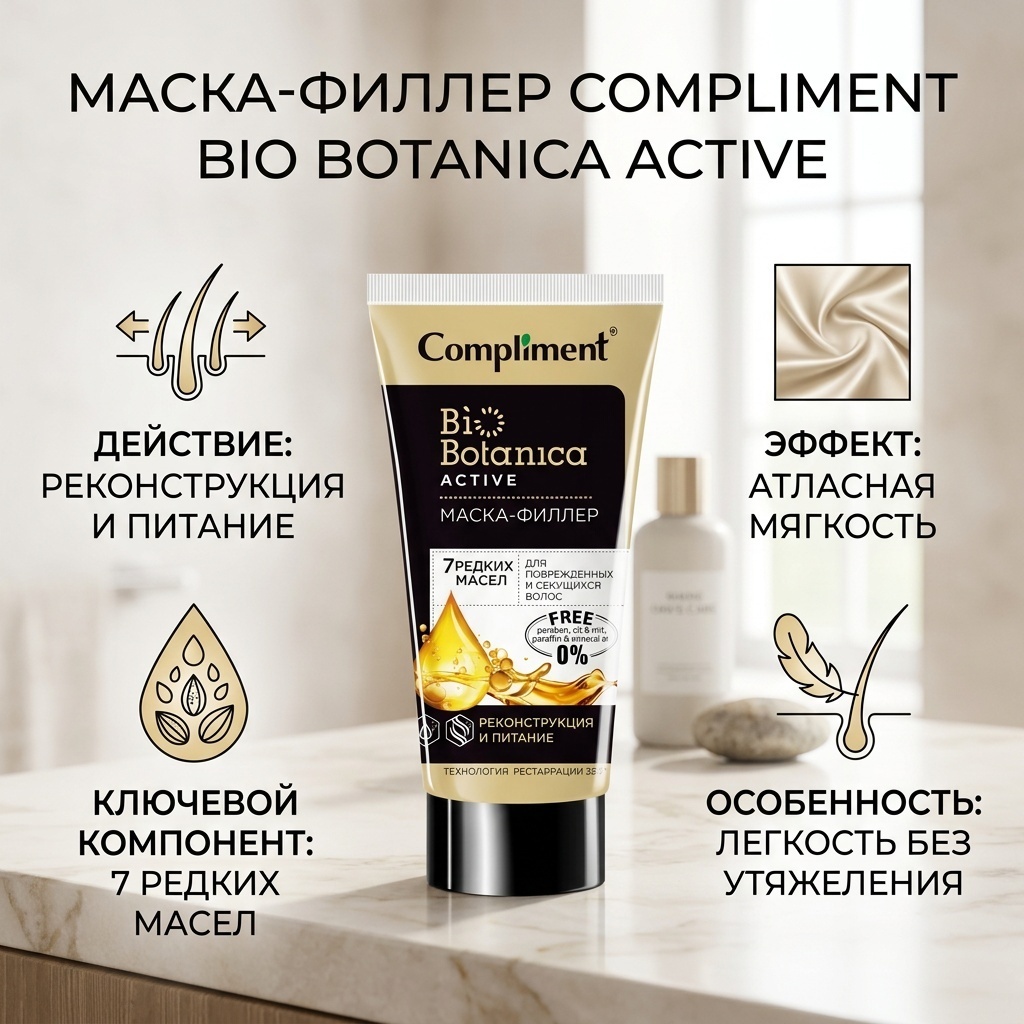 Compliment Bio Botanica Active 7 редких масел маска 200 мл
