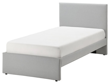 Кровать IKEA GLADSTAD 30490460 односпальная, 90x200 см (без матраса, без подъёмного механизма) серый