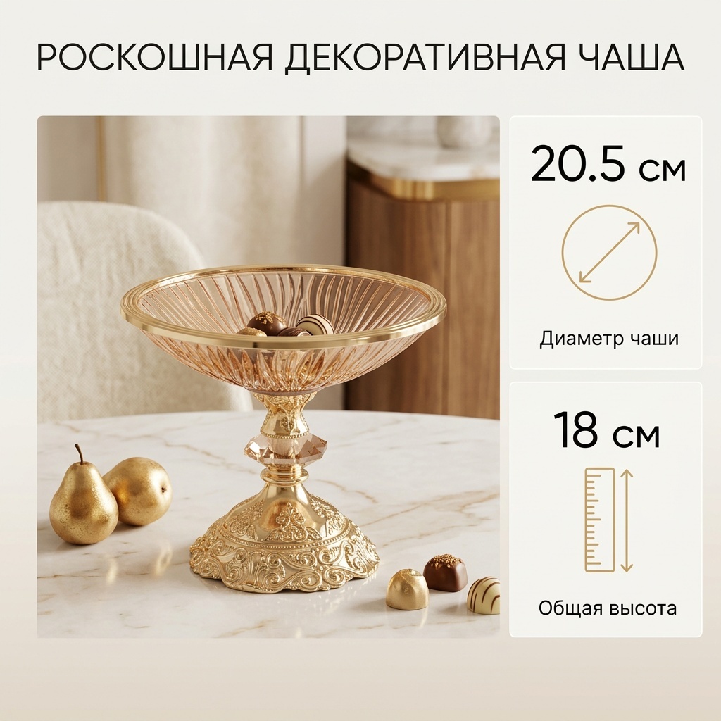 Конфетница U21489H/G круглая 1 шт