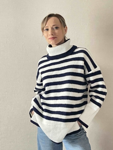 Свитер Hot Fashion черный, белый