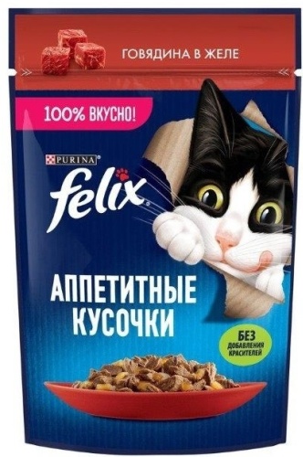 Felix Аппетитные кусочки в желе говядина 75 г 10 шт