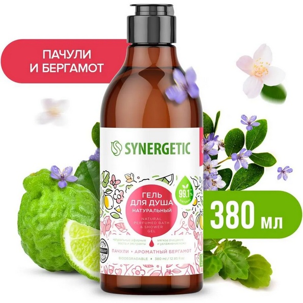 Synergetic Пачули и ароматный бергамот гель 380 мл