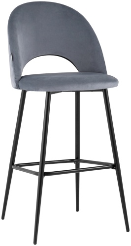 Барный стул SK Trade Меган SN, 110x55x55 см, черный, серый 1 шт.